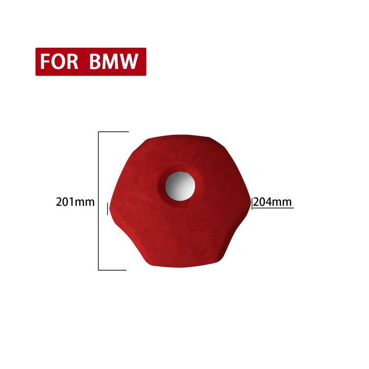 Car Suede Wrap Steering Wheel Decorative Cover for BMW 3 Series E90 E92 E93 2005-2012 Low-level Configuration Version, Left and Right Drive Universal(Wine Red) - 1