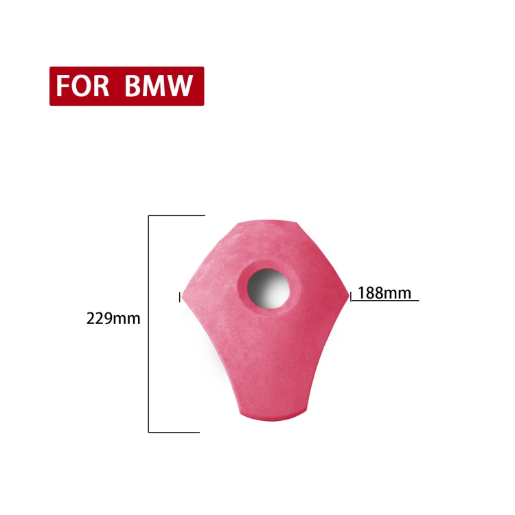 Car Suede Wrap Steering Wheel Decorative Cover for BMW E60 5 Series 2003-2012 Low-level Configuration Version, Left and Right Drive Universal(Pink) - 1