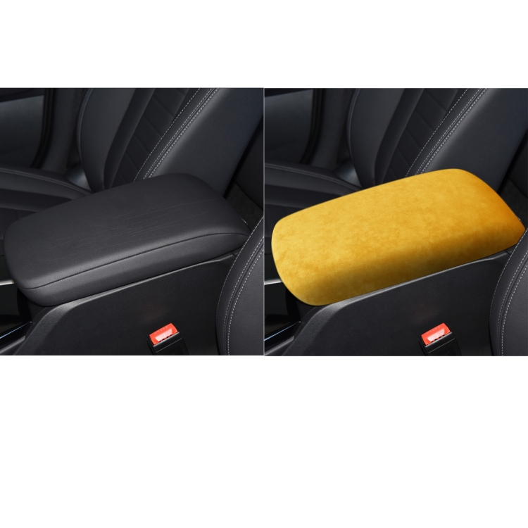 Car Suede Wrap Armrest Box Decorative Cover for BMW X3 G01 X4 G02 2018-2021, Left and Right Drive Universal(Yellow) - 5