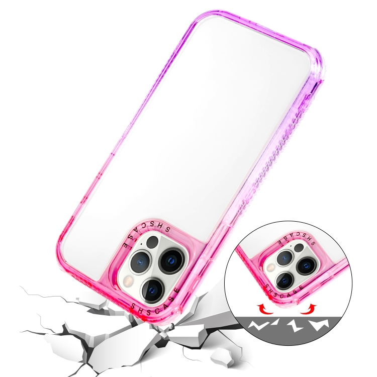 Gradient PC Phone Case For iPhone 13 mini(Black Pink) - B4