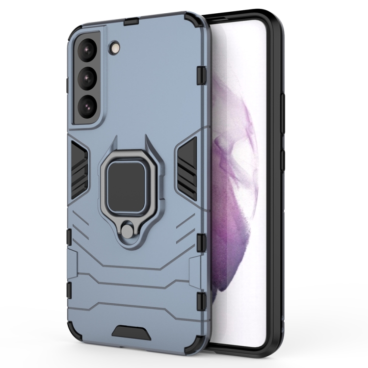 For Samaung Galaxy S22 Ultra 5G PC + TPU Shockproof Protective Phone Case with Magnetic Ring Holder(Navy Blue) For Samaung Galaxy S22 Ultra 5G PC + TPU Shockproof Protective Phone Case with Magnetic Ring Holder(Navy Blue)