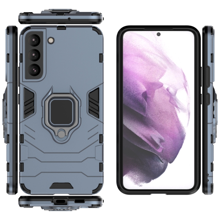 For Samaung Galaxy S22 Ultra 5G PC + TPU Shockproof Protective Phone Case with Magnetic Ring Holder(Navy Blue) For Samaung Galaxy S22 Ultra 5G PC + TPU Shockproof Protective Phone Case with Magnetic Ring Holder(Navy Blue)