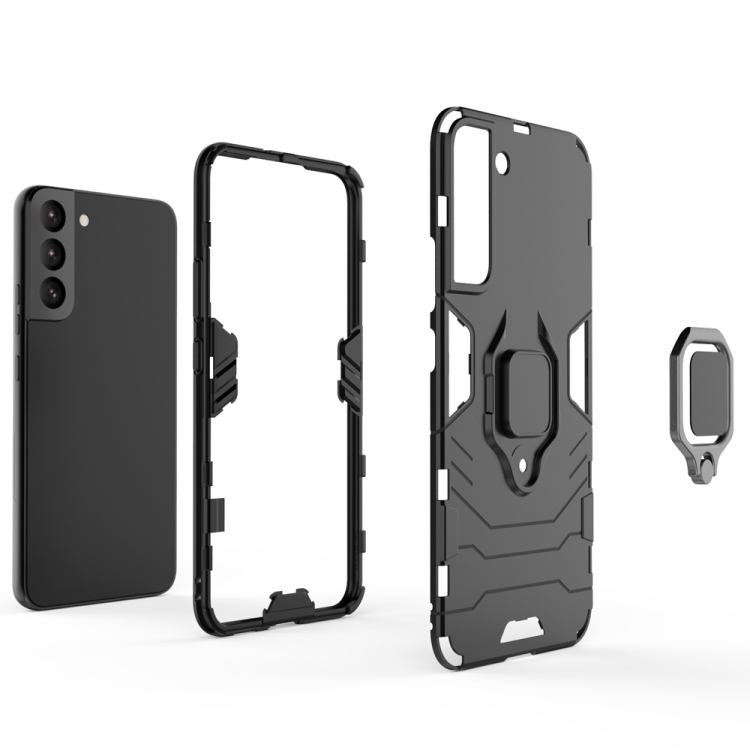 For Samaung Galaxy S22 Ultra 5G PC + TPU Shockproof Protective Phone Case with Magnetic Ring Holder(Navy Blue) For Samaung Galaxy S22 Ultra 5G PC + TPU Shockproof Protective Phone Case with Magnetic Ring Holder(Navy Blue)