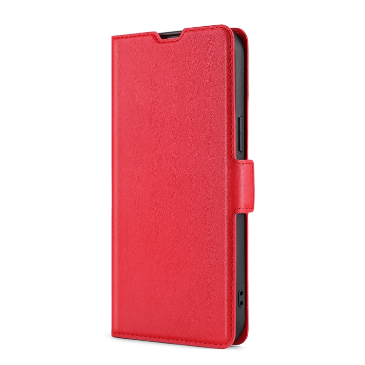 For OnePlus 9RT 5G Ultra-thin Voltage Side Buckle Horizontal Flip Leather Phone Case with Holder & Card Slot(Red) - 1