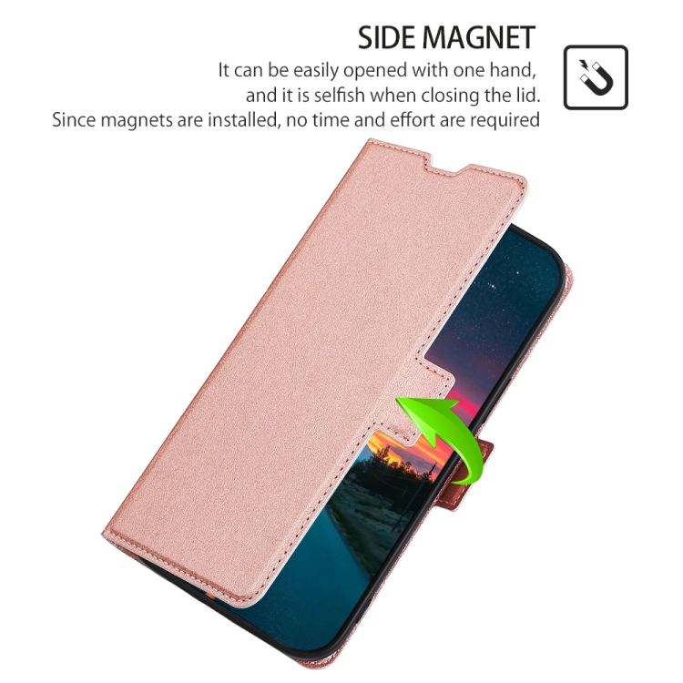 For Xiaomi Redmi Note 11 Pro Ultra-thin Voltage Side Buckle Horizontal Flip Leather Phone Case with Holder & Card Slot(Rose Gold) - 3
