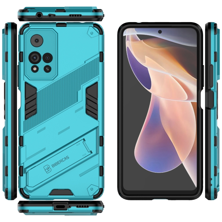 For Xiaomi Redmi Note 11 Pro / Note 11 Pro+ Punk Armor 2 in 1 PC + TPU Shockproof Phone Case with Invisible Holder(Blue) - 2