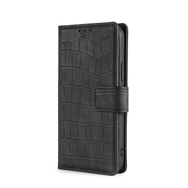 For Xiaomi Redmi Note 11 Pro Skin Feel Crocodile Texture Magnetic Clasp Horizontal Flip Leather Phone Case with Holder & Card Slots & Wallet(Black) - 1