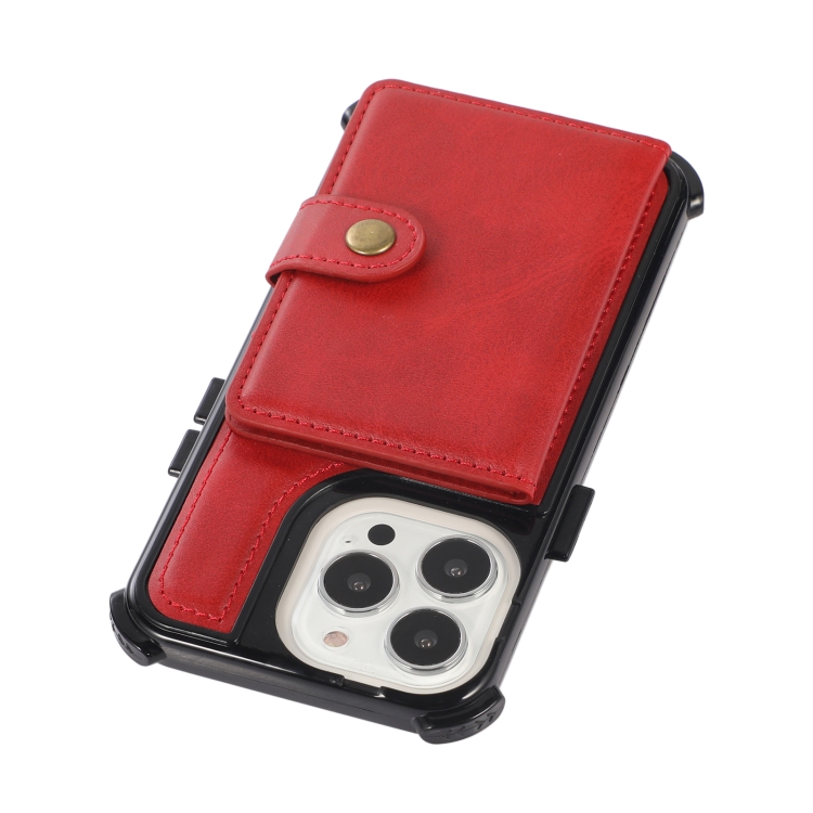 For iPhone 13 mini Wallet Card Shockproof Phone Case (Red) For iPhone 13 mini Wallet Card Shockproof Phone Case (Red)