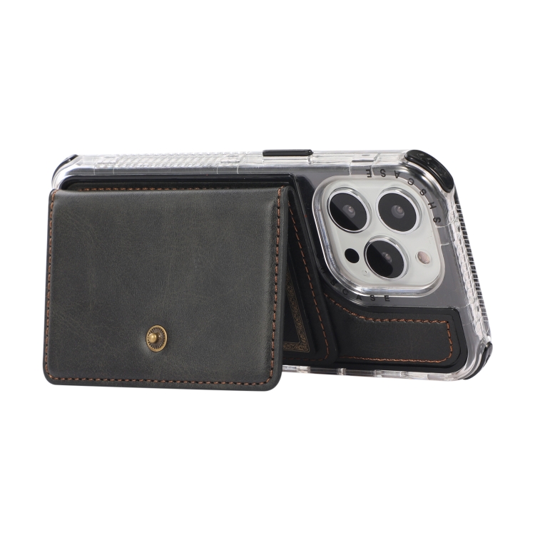 Wallet Card Shockproof Phone Case For iPhone 13 Pro(Black) - 3