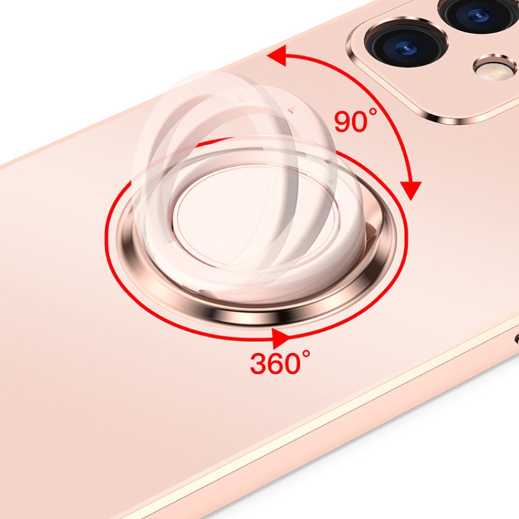Electroplated Frosted TPU Ring Holder Phone Case For iPhone 11 Pro(Light Pink) - 3