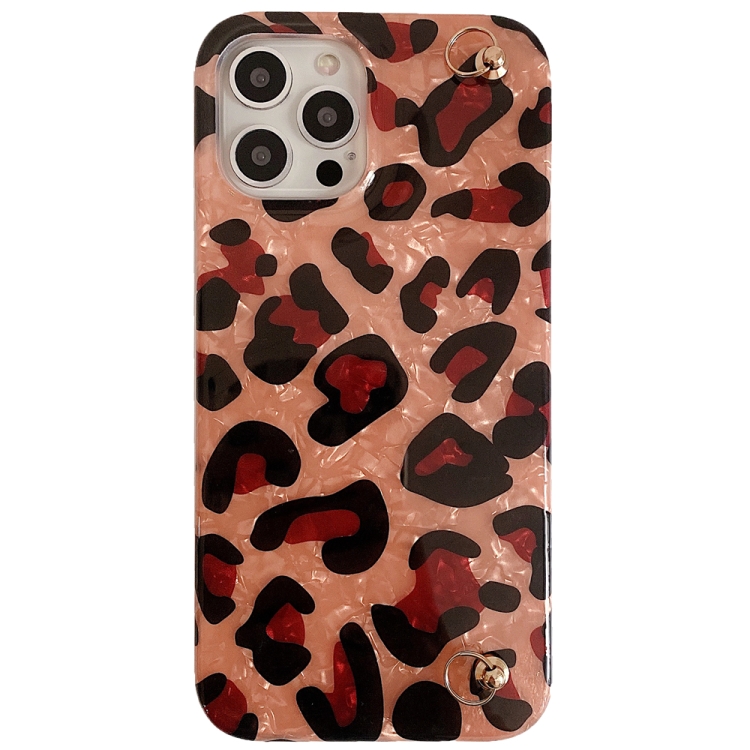 Shell Leopard Texture Phone Case with Lanyard For iPhone 12 / 12 Pro(Brown) - 1