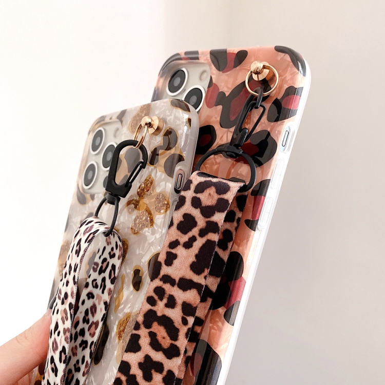 Shell Leopard Texture Phone Case with Lanyard For iPhone 12 mini(Beige White) - 4