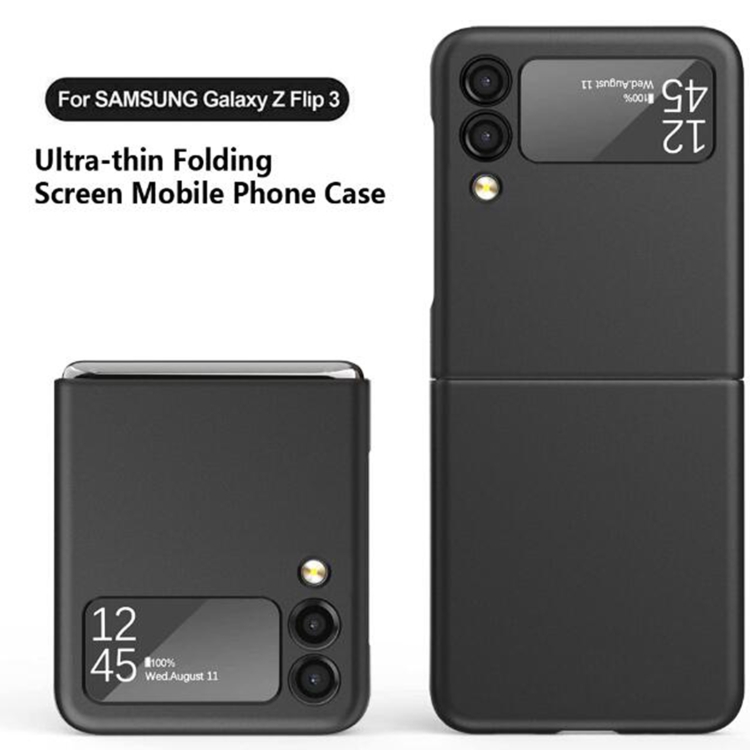 For Samsung Galaxy Z Flip3 5G Oil-sprayed Ultra-thin Folding Phone Case(Black) - B2