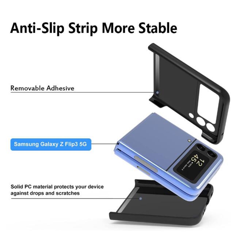 For Samsung Galaxy Z Flip3 5G Oil-sprayed Ultra-thin Folding Phone Case(Black) - B3