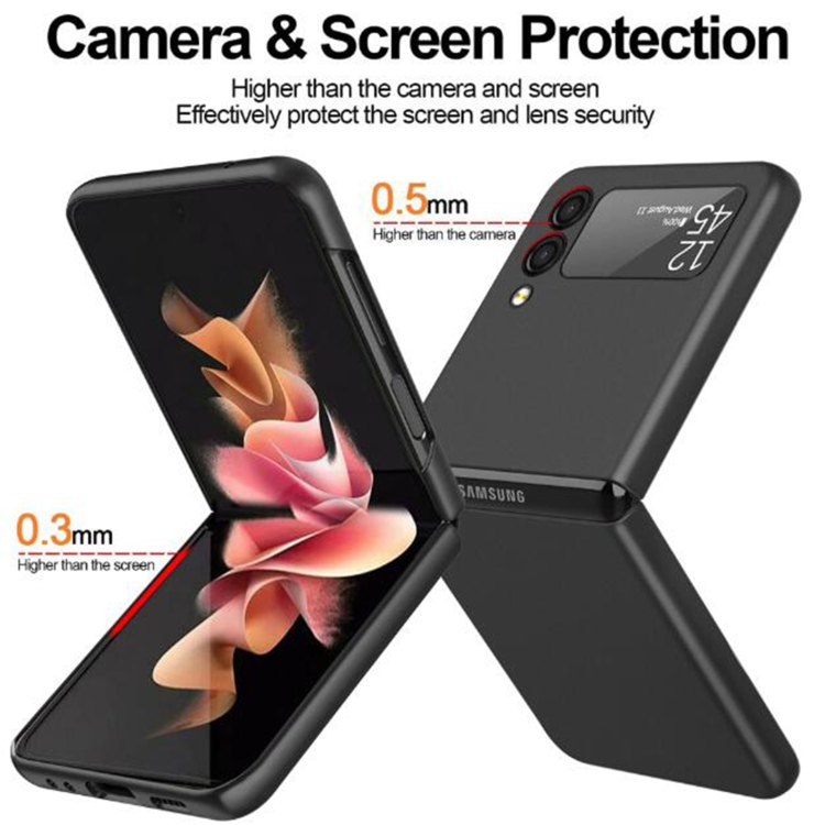For Samsung Galaxy Z Flip3 5G Oil-sprayed Ultra-thin Folding Phone Case(Black) - B4