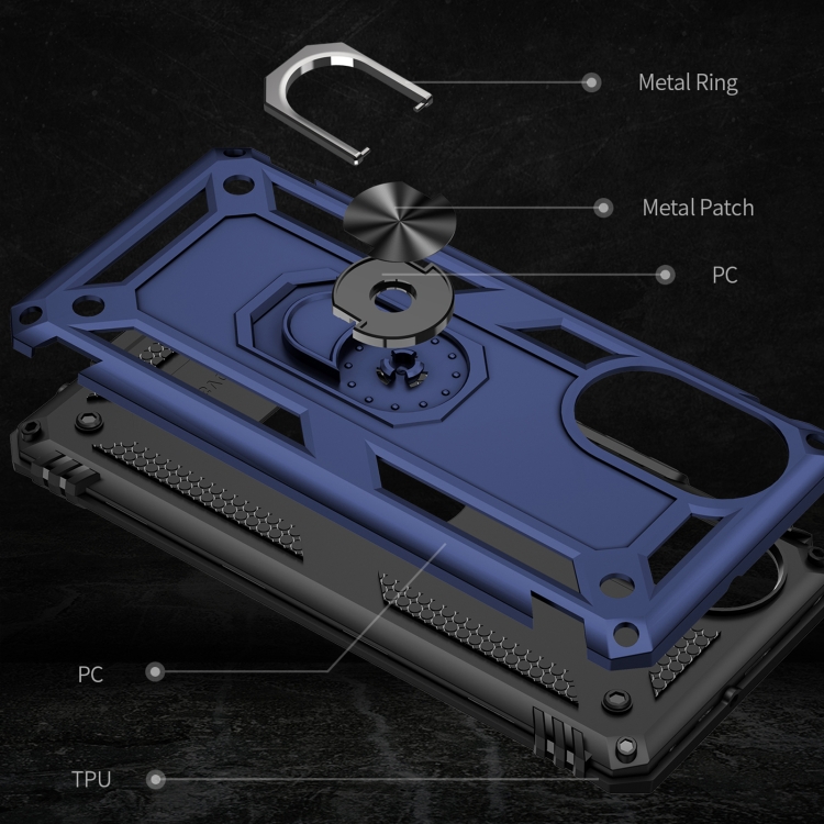 For Huawei nova 8 Shockproof TPU + PC Phone Case with 360 Degree Rotating Holder(Blue) - 2