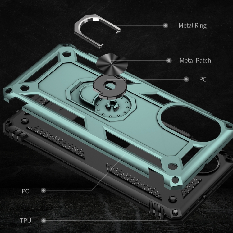 For Huawei nova 8 Shockproof TPU + PC Phone Case with 360 Degree Rotating Holder(Dark Green) - 2