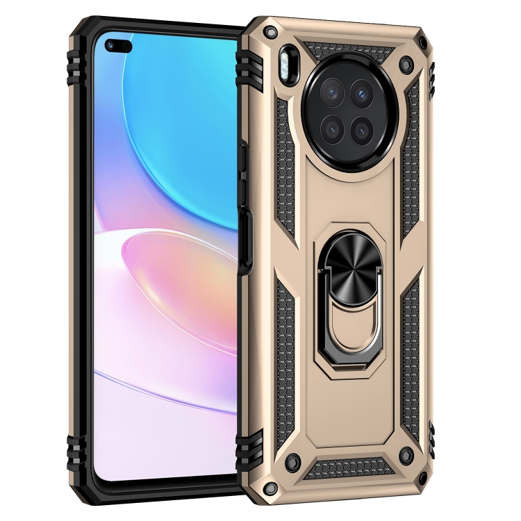 For Huawei nova 8i Shockproof TPU + PC Phone Case with 360 Degree Rotating Holder(Gold) - 1