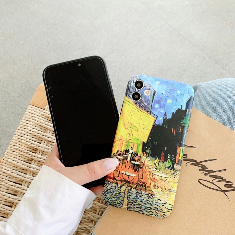 IMD Workmanship TPU Oil Painting Phone Case For iPhone 13(Starry Night) - 4