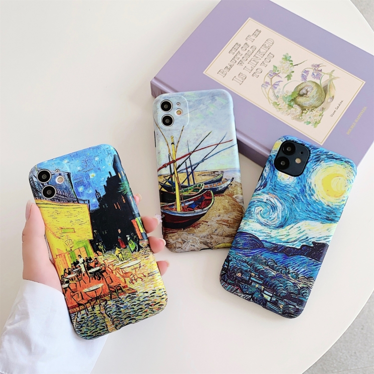 IMD Workmanship TPU Oil Painting Phone Case For iPhone 13(Outdoor Cafe at Night) - 6