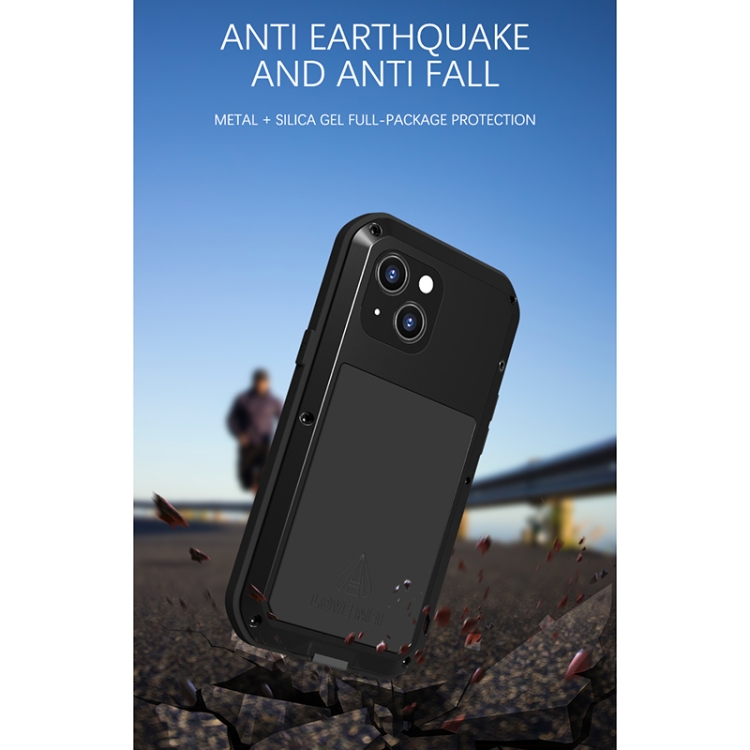 LOVE MEI Metal Shockproof Waterproof Dustproof Protective Phone Case For iPhone 13 mini(White) - 1