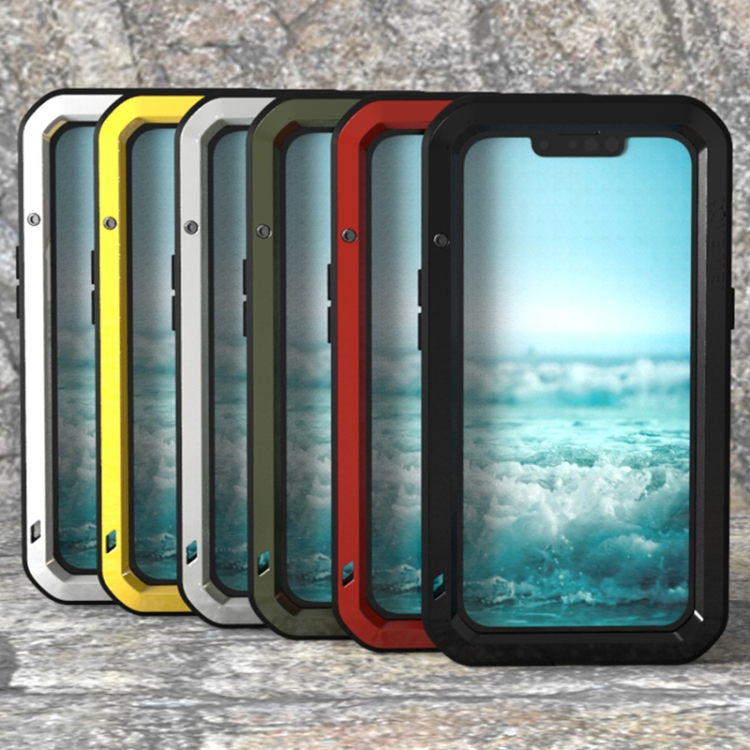 LOVE MEI Metal Shockproof Waterproof Dustproof Protective Phone Case For iPhone 13 mini(White) - 6