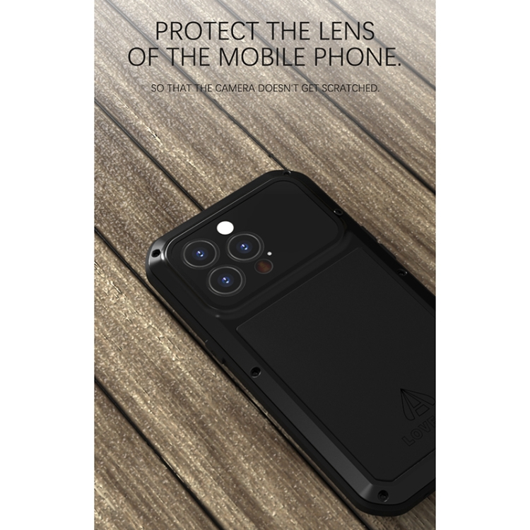 LOVE MEI Metal Shockproof Waterproof Dustproof Protective Phone Case For iPhone 13 Pro(Silver) - 3