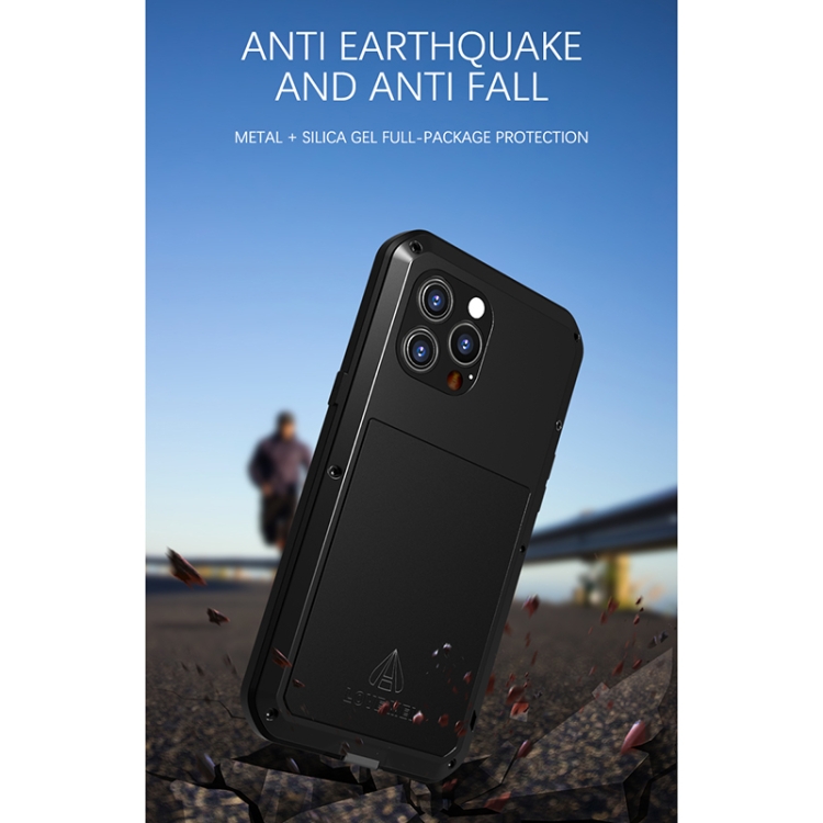 LOVE MEI Metal Shockproof Waterproof Dustproof Protective Phone Case For iPhone 13 Pro Max(Yellow) - 1