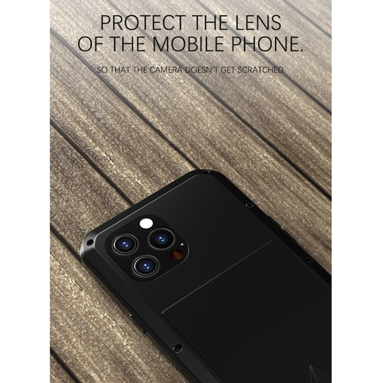 LOVE MEI Metal Shockproof Waterproof Dustproof Protective Phone Case For iPhone 13 Pro Max(Yellow) - 3