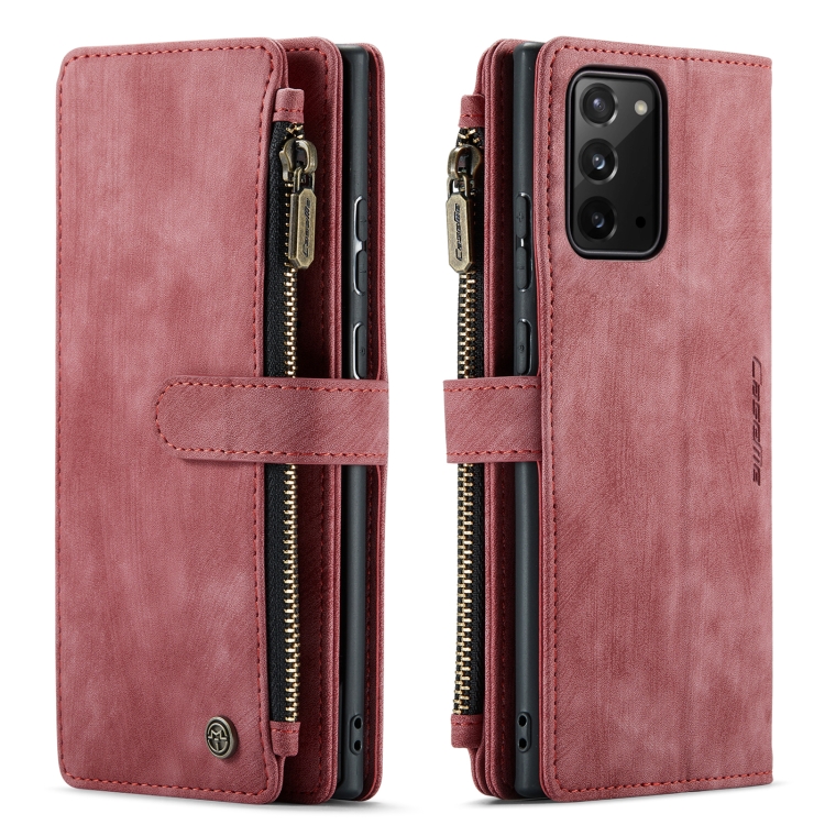 For Samsung Galaxy Note20 CaseMe-C30 Multifunctional Horizontal Flip PU + TPU Phone Case(Red) - 1