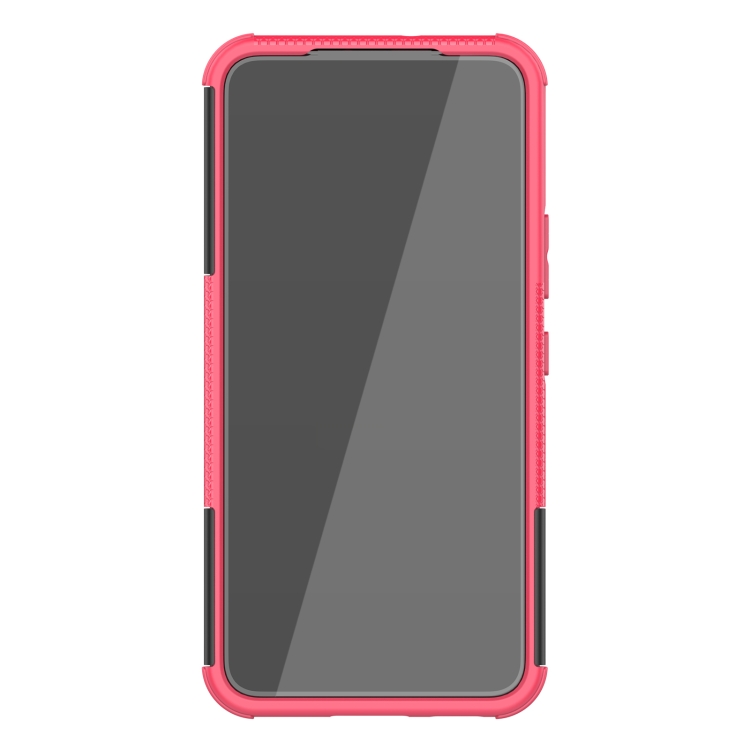 For Samsung Galaxy S22 5G Tire Texture Shockproof TPU+PC Phone Case with Holder(Pink) - 2