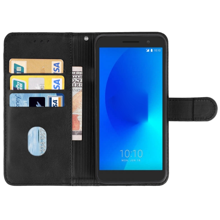 Leather Phone Case For Alcatel 1/1 2019&2021 / Vodafone Smart E9(Black) - 2