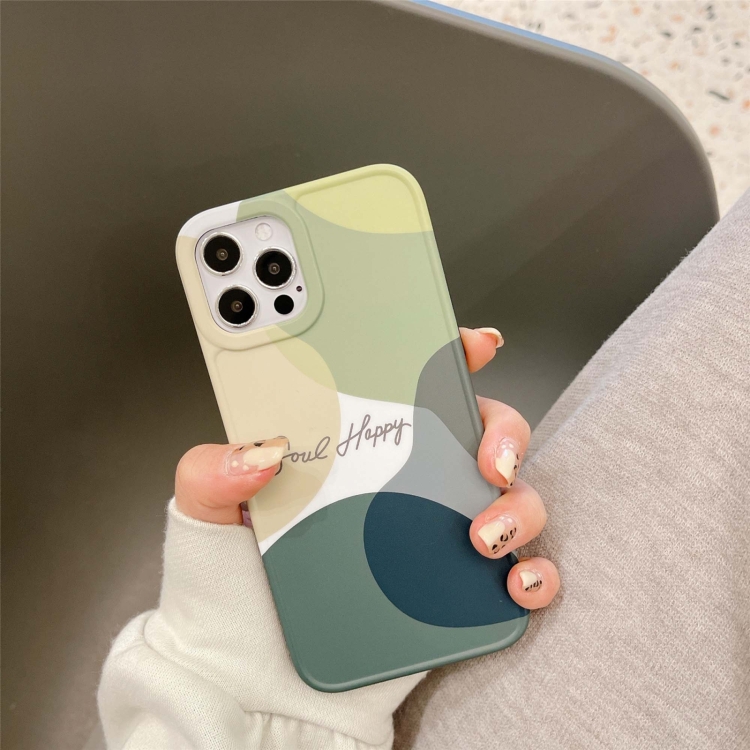 Painted Pattern IMD Shockproof Protective Phone Case For iPhone 13 Pro(Green) - 1