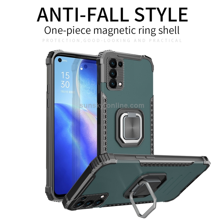 For Samsung Galaxy A03s 164mm Fierce Warrior Series Armor All-inclusive Shockproof Aluminum Alloy + TPU Phone Case with Ring Holder(Green) - 2