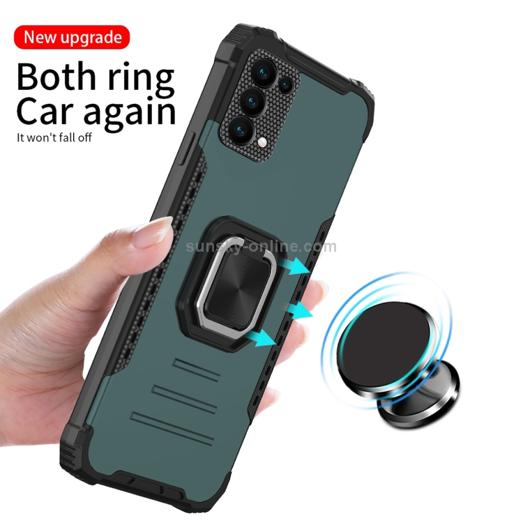 For Samsung Galaxy A03s 164mm Fierce Warrior Series Armor All-inclusive Shockproof Aluminum Alloy + TPU Phone Case with Ring Holder(Green) - 3