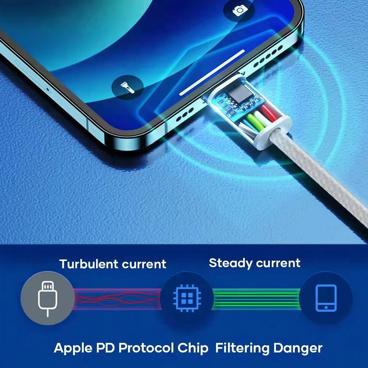 20W PD USB-C / Type-C to 8 Pin Data Cable, Cable Length: 1m(Yellow)