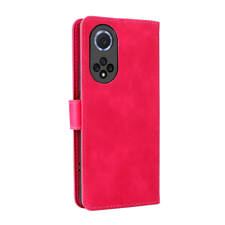 For Huawei nova 9 Skin Feel Magnetic Buckle Calf Texture PU Phone Case(Rose Red) - 2