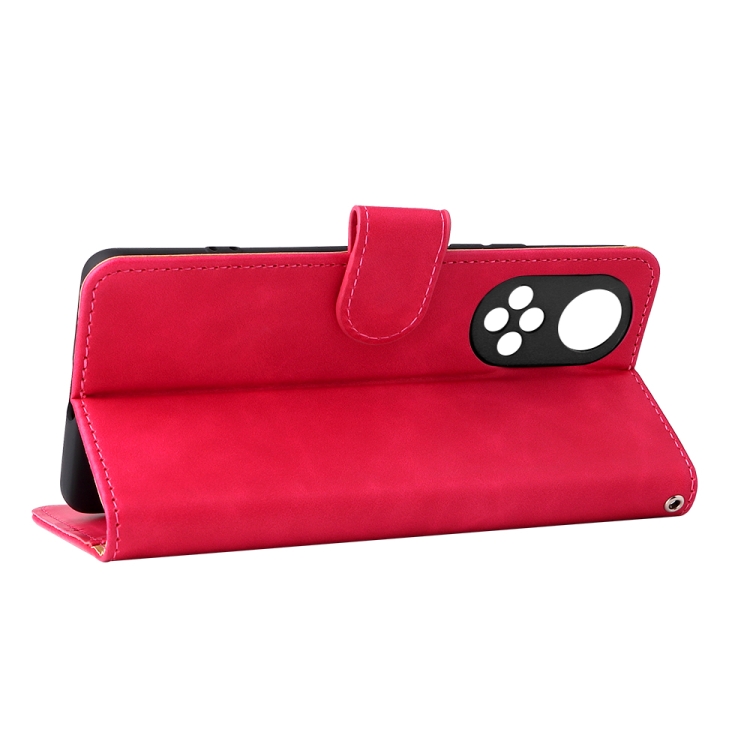 For Huawei nova 9 Skin Feel Magnetic Buckle Calf Texture PU Phone Case(Rose Red) - 5