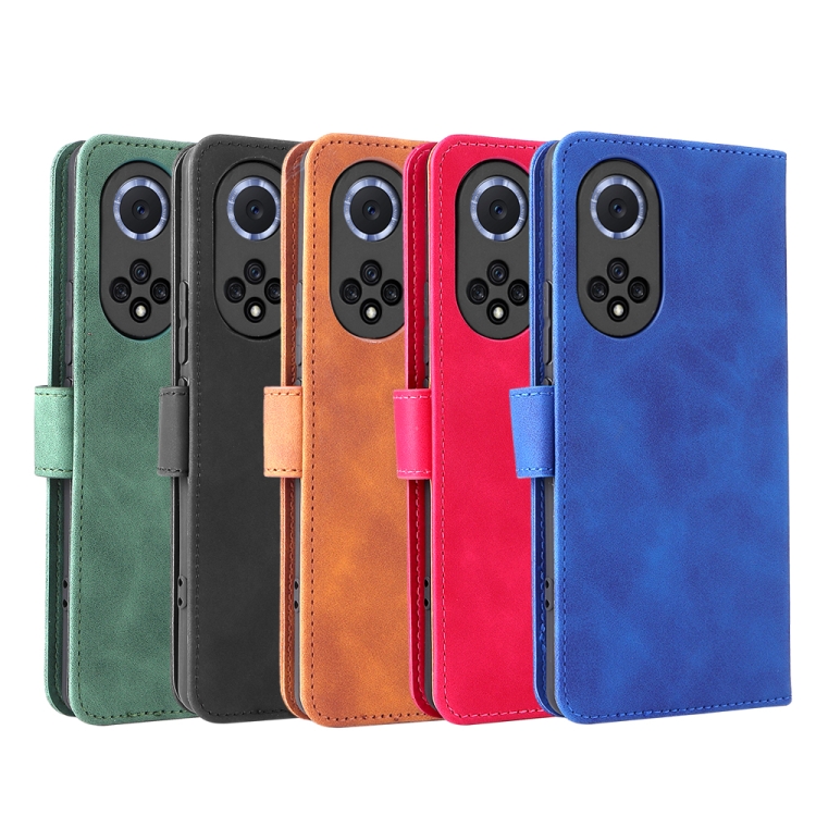 For Huawei nova 9 Skin Feel Magnetic Buckle Calf Texture PU Phone Case(Rose Red) - 6