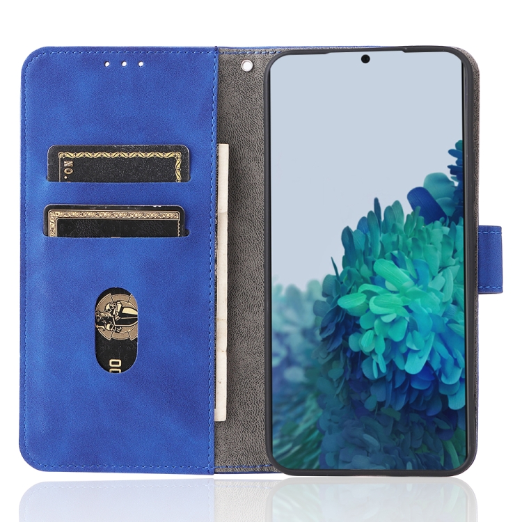 For Samsung Galaxy S22+ 5G Skin Feel Magnetic Buckle Calf Texture PU Phone Case(Blue) - 3