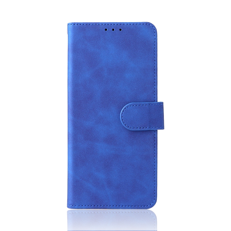 For ZTE Blade V30 Skin Feel Magnetic Buckle Calf Texture PU Phone Case(Blue) - 1