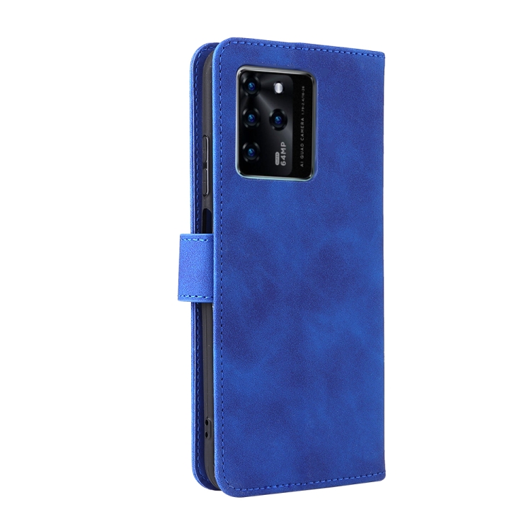 For ZTE Blade V30 Skin Feel Magnetic Buckle Calf Texture PU Phone Case(Blue) - 2