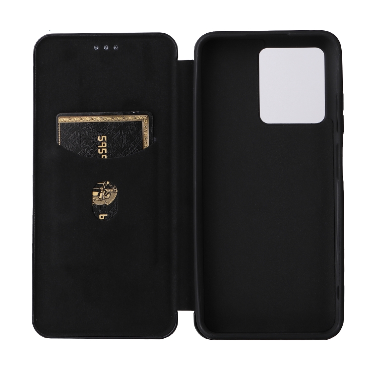 For ZTE Blade V30 Carbon Fiber Texture Magnetic Horizontal Flip PU Phone Case(Black) - 4