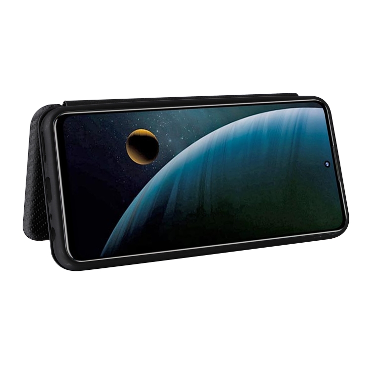 For ZTE Blade V30 Carbon Fiber Texture Magnetic Horizontal Flip PU Phone Case(Black) - 6