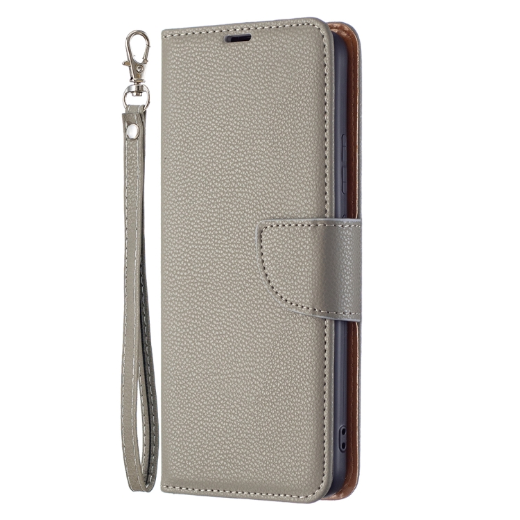 For Xiaomi Redmi Note 11 5G/Note 11T 5G/Poco M4 Pro 5G Litchi Texture Pure Color Horizontal Flip Leather Phone Case with Holder & Card Slots & Wallet & Lanyard(Grey) - 1