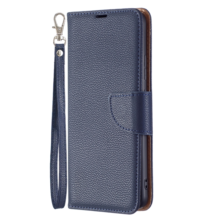 For Xiaomi Redmi Note 11 5G/Note 11T 5G/Poco M4 Pro 5G Litchi Texture Pure Color Horizontal Flip Leather Phone Case with Holder & Card Slots & Wallet & Lanyard(Dark Blue) - 1