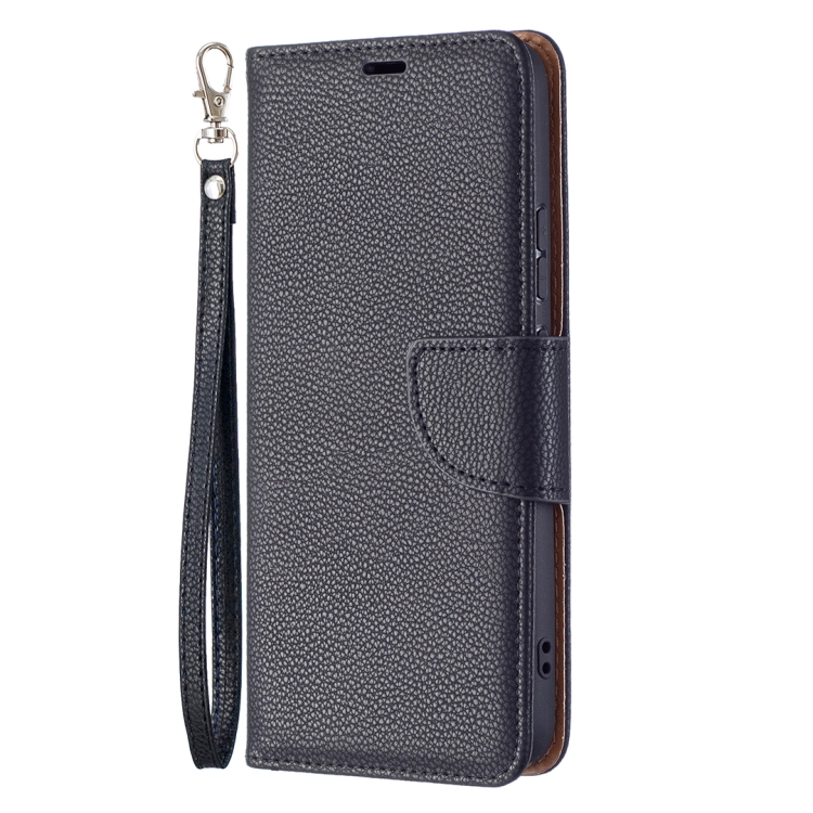 For Samsung Galaxy S22+ 5G Litchi Texture Pure Color Horizontal Flip Leather Phone Case with Holder & Card Slots & Wallet & Lanyard(Black) - 1
