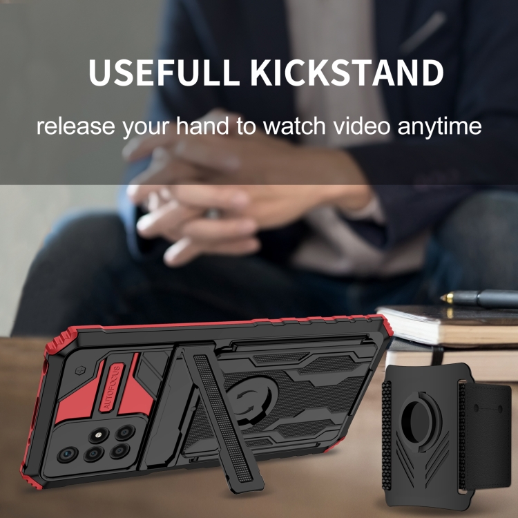For Xiaomi Redmi 10 Armor Wristband Phone Case(Red) - 5