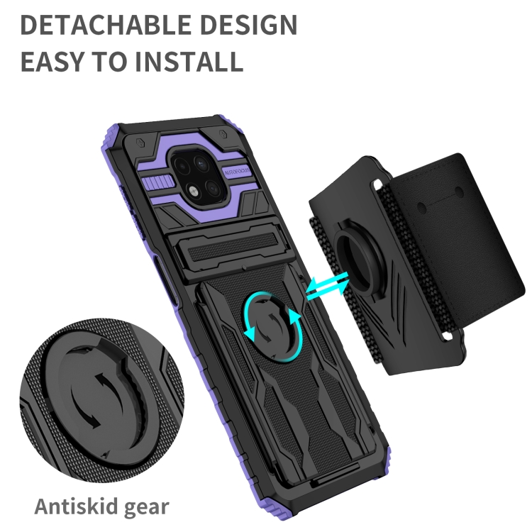For Motorola Moto G Power 2021 Armor Wristband Phone Case(Purple) - 1