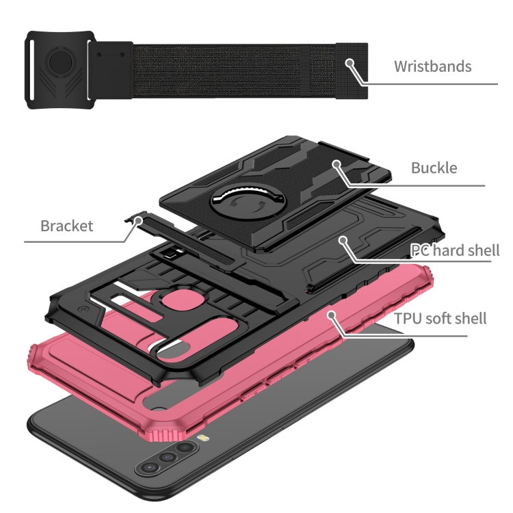 For vivo Y17 Armor Wristband Phone Case(Pink) - 2